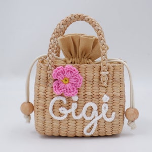 borsa per ragazze, borsa per bambini, borsa di paglia personalizzata, borsa per bambini, borsa per bambini per compleanni