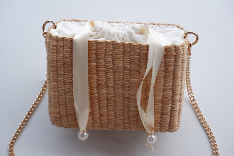 Straw Basket Straw Tote Crossbody Straw Bag Handwoven Etsy