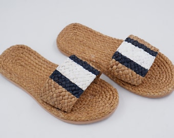 Wasserhyazinthe Strand Sandalen: Benutzerdefinierte Brautparty Hausschuhe