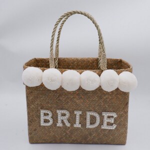 Bride Bag D6xL11xH8.5 inches, Bride Gift, Bridal Shower Gift for Bride, Bride Straw Purse, Bride Gift Ideas, Gift for her