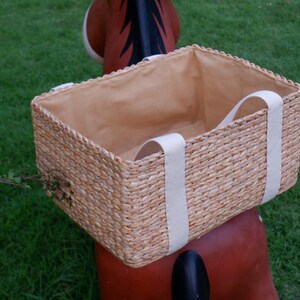 Large wicker tote, Picnic Basket, Seagrass Basket, Wicker Bag, Wicker Basket, Water hyacinth Storage Basket, Customized Storage Basket image 5