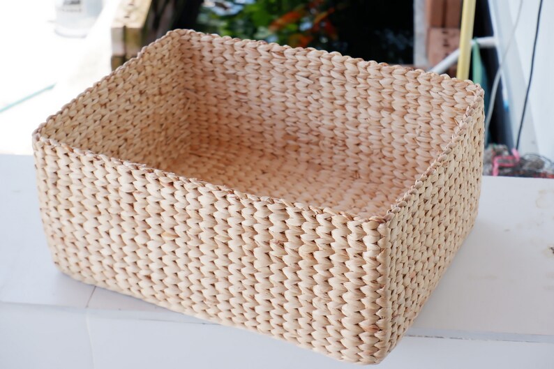 Custom basket, Large Square Storage Basket, Water hyacinth basket, Basket, Hyacinth basket, Hamper Basket, storage basket image 10