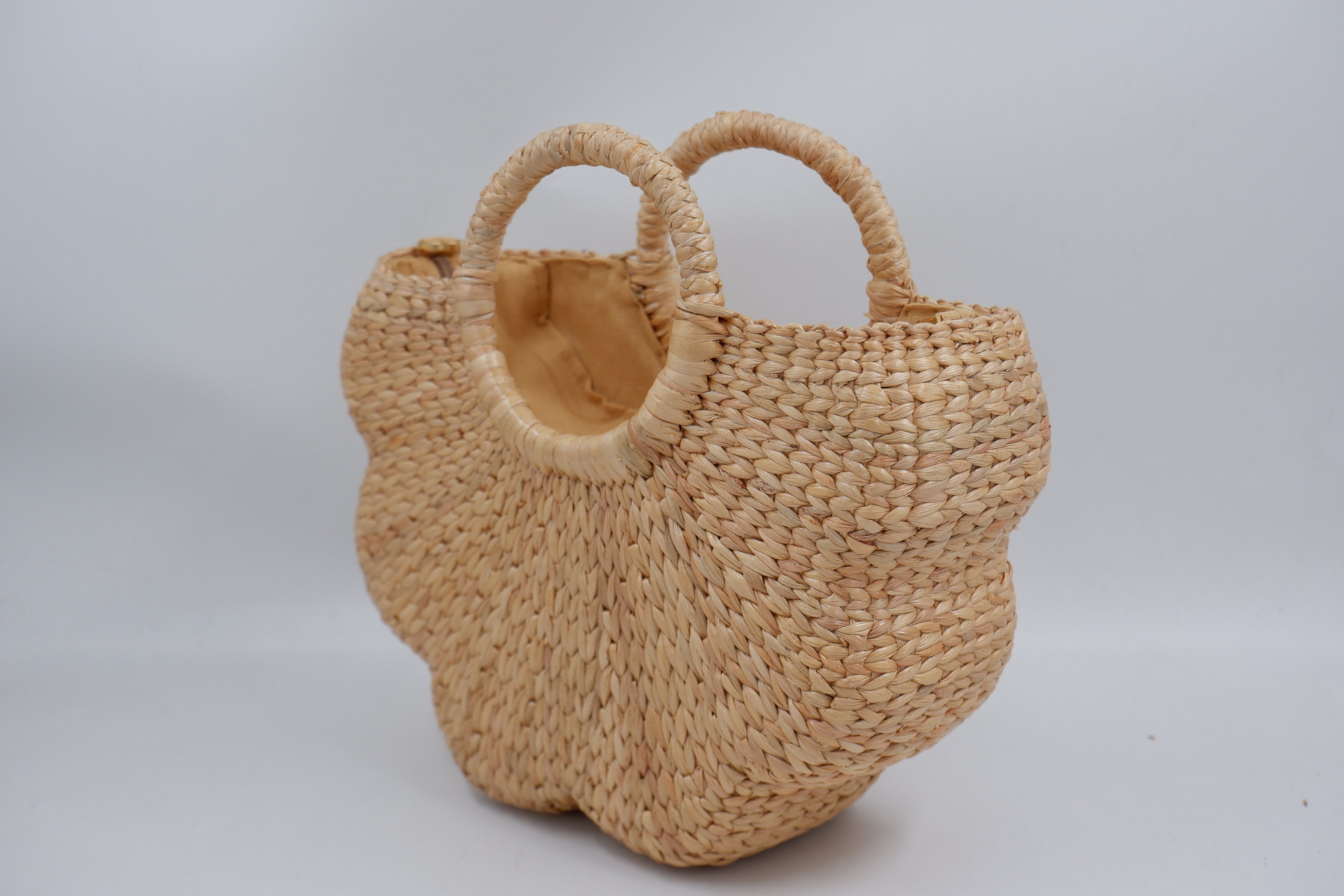 Flower Straw Bag: Handmade Water Hyacinth Basket Bag - Etsy Australia