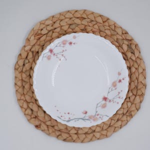 30cm (12 inches) round placemats woven sets handmade, straw wicker placemats, water hyacinth placemats decor for table