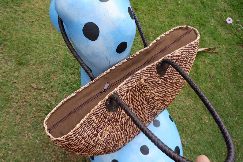 Extra Large Woven Tote Bag: Water Hyacinth Straw Beach Bag - Etsy
