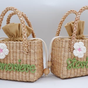 moyen) sac à main personnalisé avec nom pour fille, sac à main fille personnalisé, sac à main d'anniversaire pour les tout-petits, sac à main vert monogrammé pour fille
