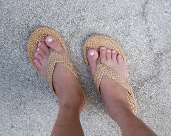 Summer Sandals, Hotel slippers, Slippers bridesmaid, Raffia Shoes, Barefoot, Seagrass Slippers, Greek sandals, Bachelorette Slippers, Sandal