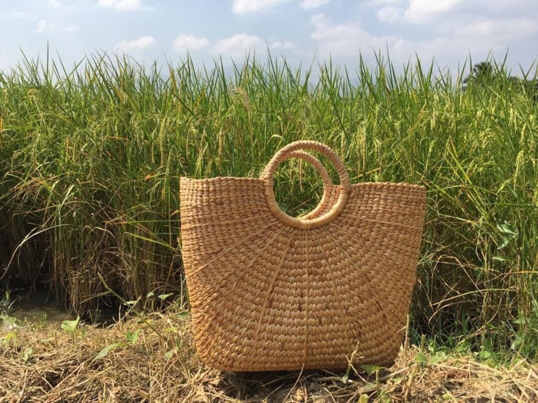 Colorful Straw beach bag main image 1