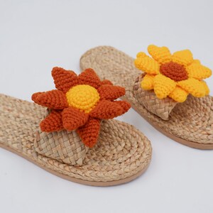 Water Hyacinth Flower Crochet Sandals: Beach Bachelorette Slippers