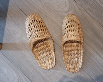 Woven Water Hyacinth Beach Slippers, Bridesmaid Gift