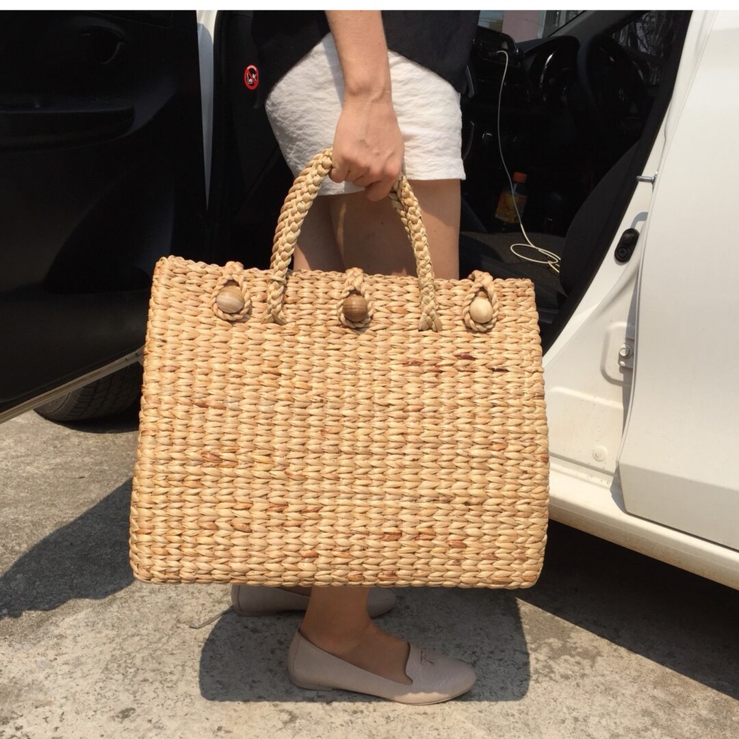 Handwoven Water Hyacinth Beach Tote Bag: Large Summer Straw Bag - Etsy