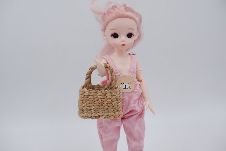 bag for dolls, Doll purses, doll accessories, Miniature Totes bags Dollhouse Handbag zdjęcie 4