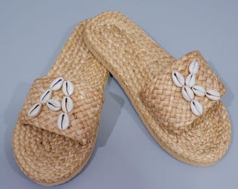 Bridal Beach Sandals: Personalized Water Hyacinth Wedding Shoes