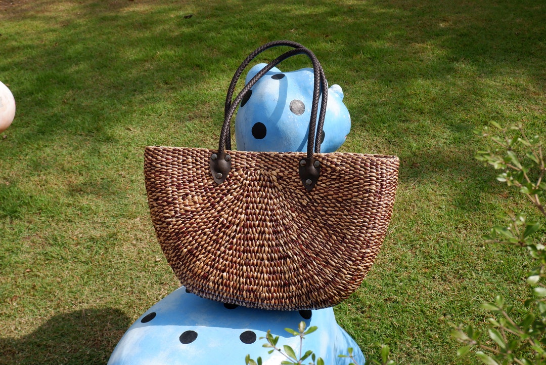 Extra Large Woven Tote Bag: Water Hyacinth Straw Beach Bag - Etsy