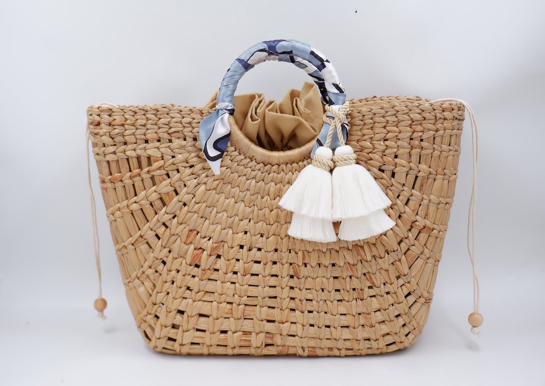 Handmade Water Hyacinth Straw Beach Bag, Bridesmaid Gift - Etsy