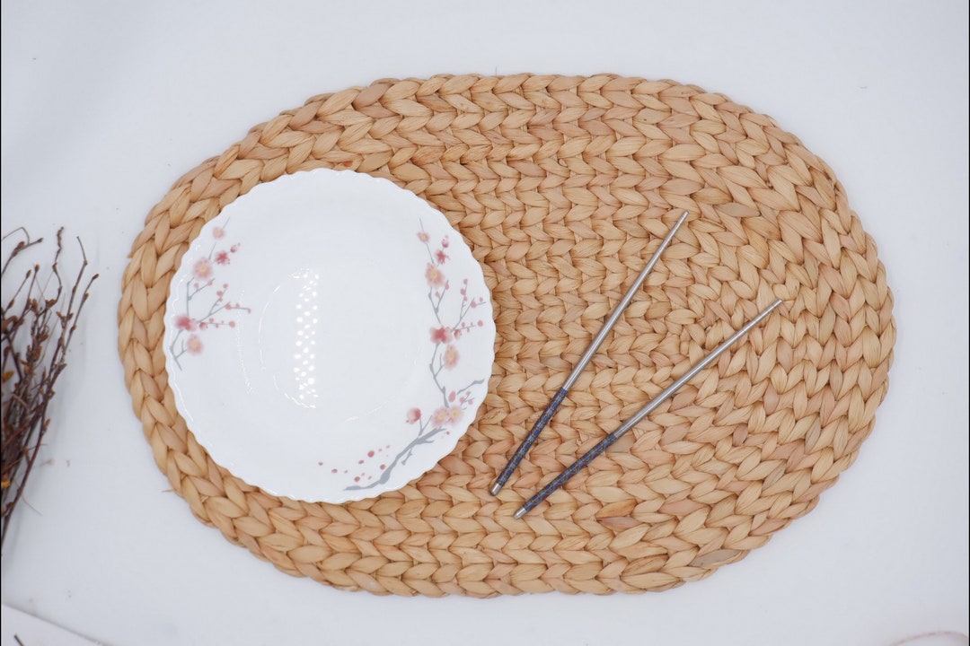 Oval Natural Placemats Sets Straw Wicker Placemats Woven Etsy