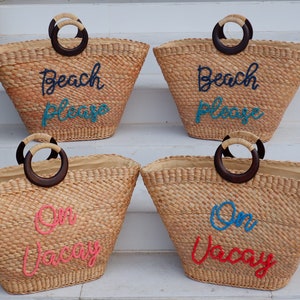 Große Strandtasche, Luxus-Geschenke, personalisierte Geschenke, Brautjungferngeschenk, Strohtasche, Hochzeit Gastgeschenke, Monogramm-Strandtasche, Stroh-Strandtasche