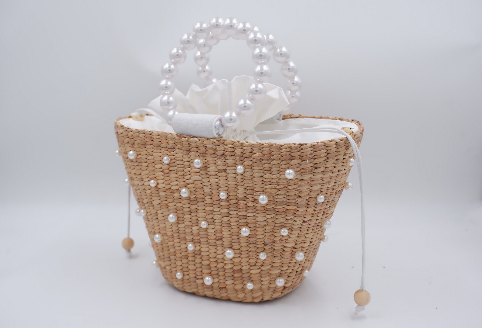 Pearl Straw Bags Evening Bag Beaded Straw Bag Bridal Bag Etsy