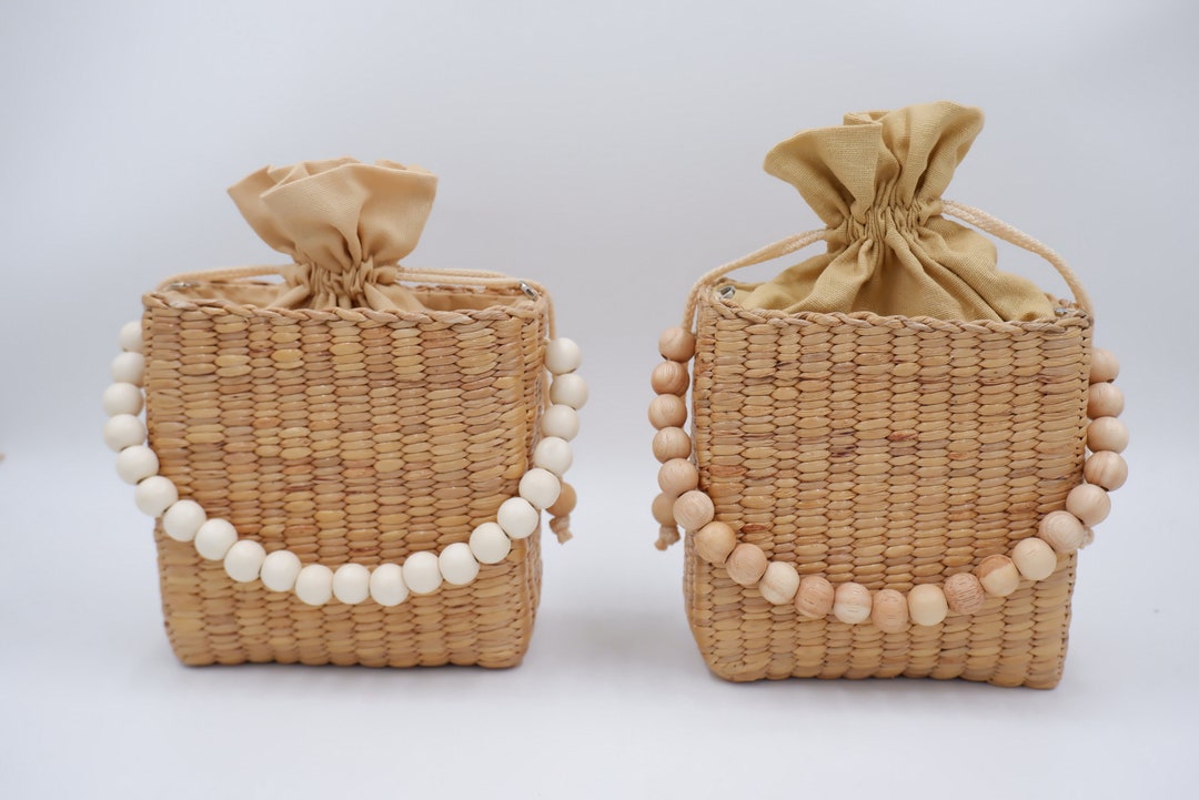 Handmade Woven Straw Bag: Boho Beaded Water Hyacinth Handbag - Etsy