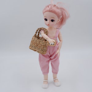 bag for dolls, Doll purses, doll accessories, Miniature Totes bags Dollhouse Handbag zdjęcie 6