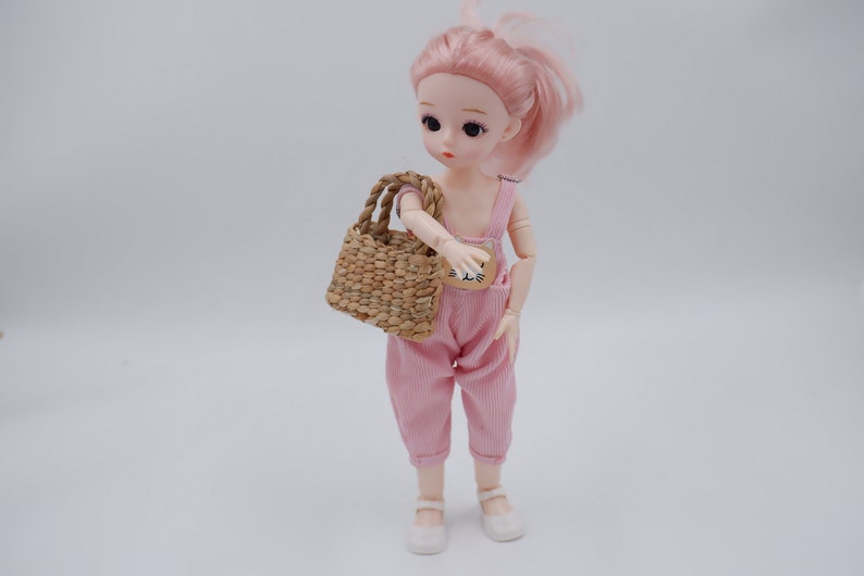 bag for dolls, Doll purses, doll accessories, Miniature Totes bags Dollhouse Handbag zdjęcie 6