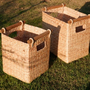 Large Basket for Home Storage W10 L10 H13 and W10 L15 H14 inches, Laundry Basket Storage, Custom rectangular basket, Handwoven storage