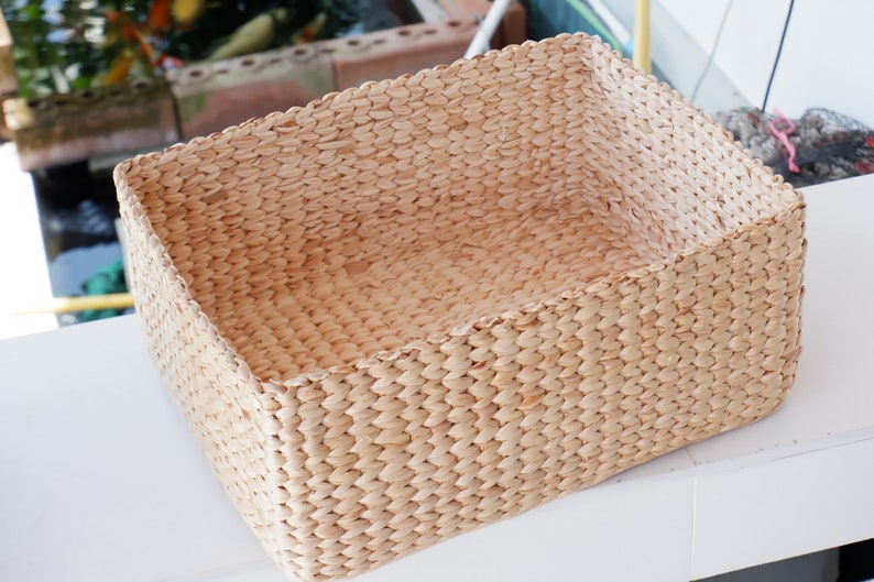 Custom basket, Large Square Storage Basket, Water hyacinth basket, Basket, Hyacinth basket, Hamper Basket, storage basket image 9