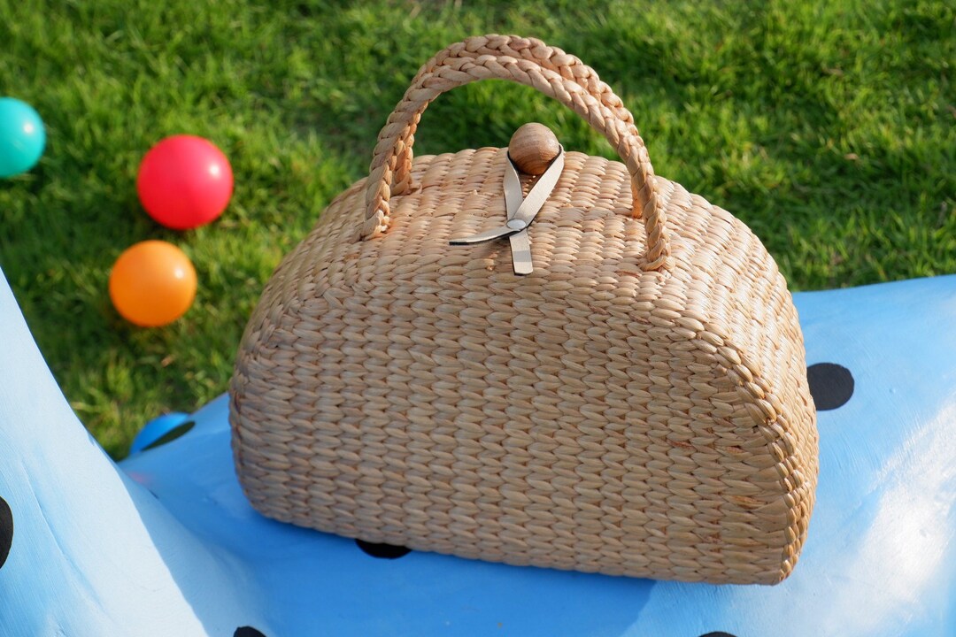 Handcrafted Water Hyacinth Woven Tote Bag - Thailand - Etsy