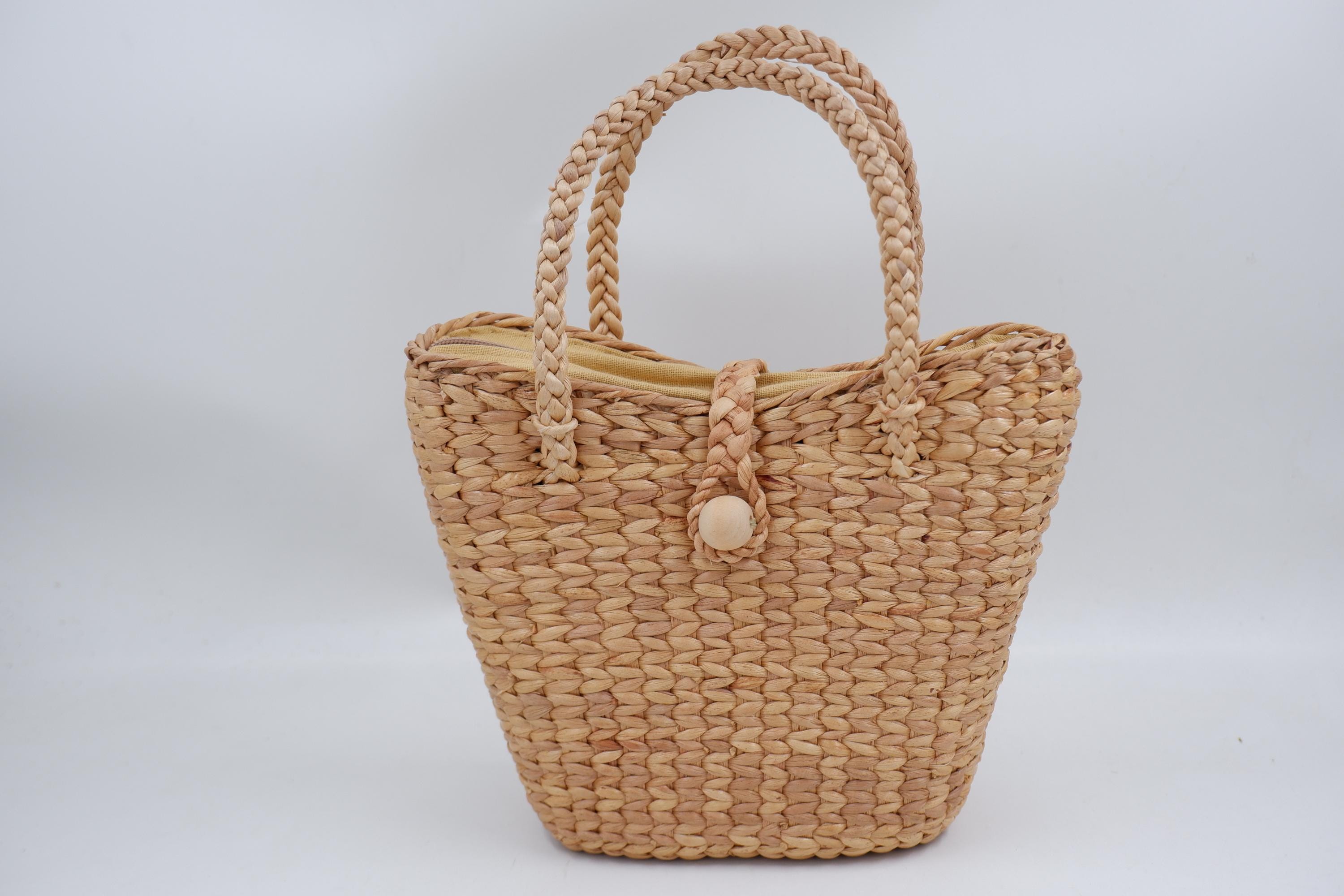 Handmade Water Hyacinth Heart Bag: Thailand Straw Basket - Etsy
