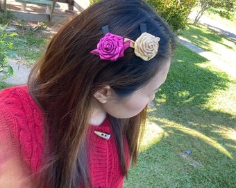 Hair Clips for Girls, Handmade Floral Hair Clips, Toddler Hair Clips, Toddler Girl Accessories