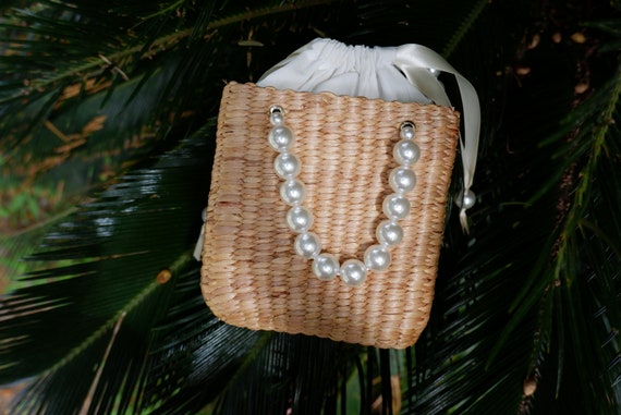 Straw Purse Pearl Pearl Woven Bag Straw Basket Bag for Women Wicker Bag Etsy Canada