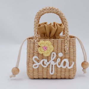 sac à main fille, sac enfant, cadeau fille fleur, sac fille personnalisé, sac petite fille