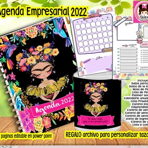 Business Entrepreneurial Agenda Printable Half Letter Format Downloadable Editable Power point Agenda in Spanish