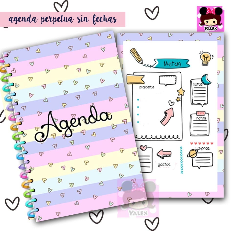 Perpetual Agenda Printable Agenda Without Dates Half Letter - Etsy