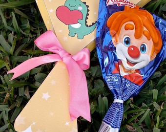 15 Valentijnsdag clown popsicle wrapper, liefde vriendschap, bewerkbare power point wrapper, direct downloaden