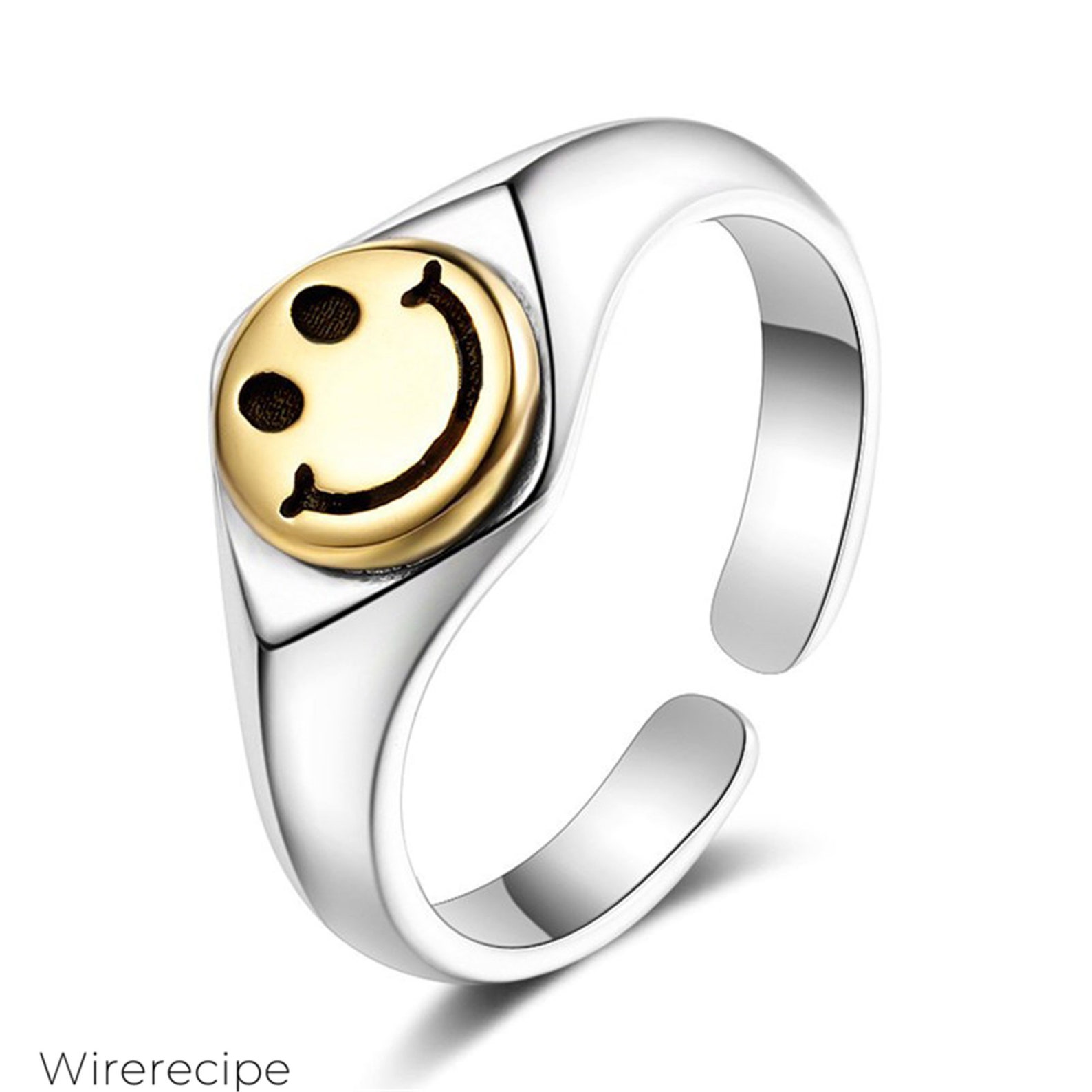 925 Sterling Silver Smiley Face Ring Simple Smiling Face For Etsy