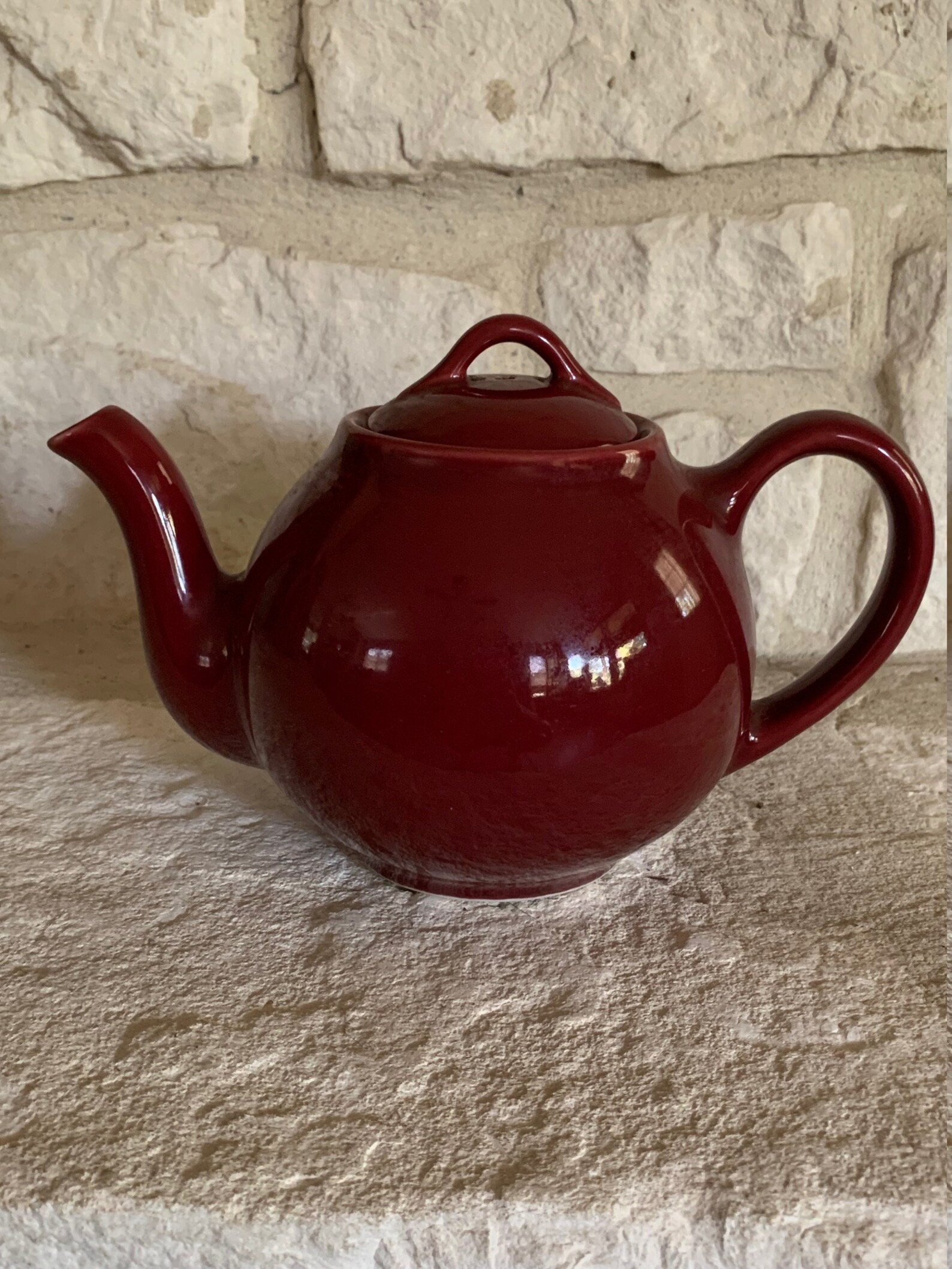 Vintage Burgundy Lipton Teapot Hall China Company 1930's Etsy