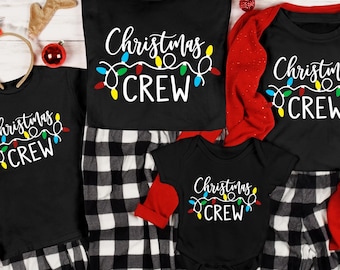 Christmas Crew Shirt, Matching Family Christmas Crew Tee, Christmas Lights Crewneck, Toddler Xmas Shirt, Christmas Crew Baby Bodysuit, C49