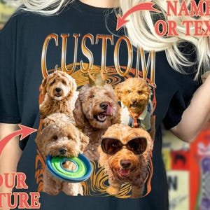 Custom Vintage Bootleg Pet Shirt Pet Photo + Name Custom Dog Portrait Personalized Shirt Custom T Shirts Dog Shirt 90&#39;s Custom Bootleg Shirt