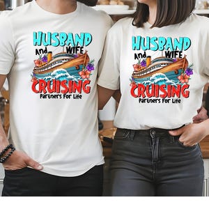 Husband And Wife Travel Shirt, Husband And Wife Travel Partners For Life Shirt, Newlywed Tee, Honeymoon Shirt ,Bride Vacation Gift Tee, M128