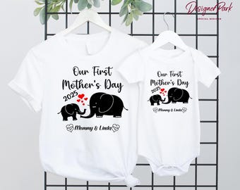 Our 1st Mother's Day Shirt, Mommy and Me Shirts, First Mothers Day Outfits, Custom With Names, Matching Mom and Baby Shirt, G23