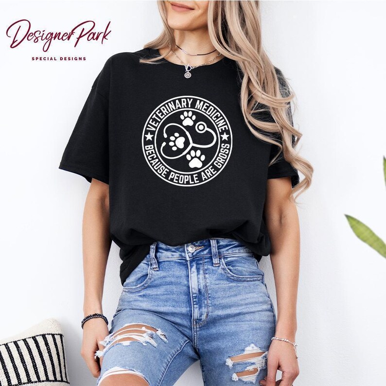 Chemise de médecine vétérinaire parce que les gens sont grossiers, chemise pour amoureux des animaux, futur cadeau de vétérinaire, t-shirts vétérinaires rigolos, sweat-shirt technique vétérinaire mignon, D5 image 5