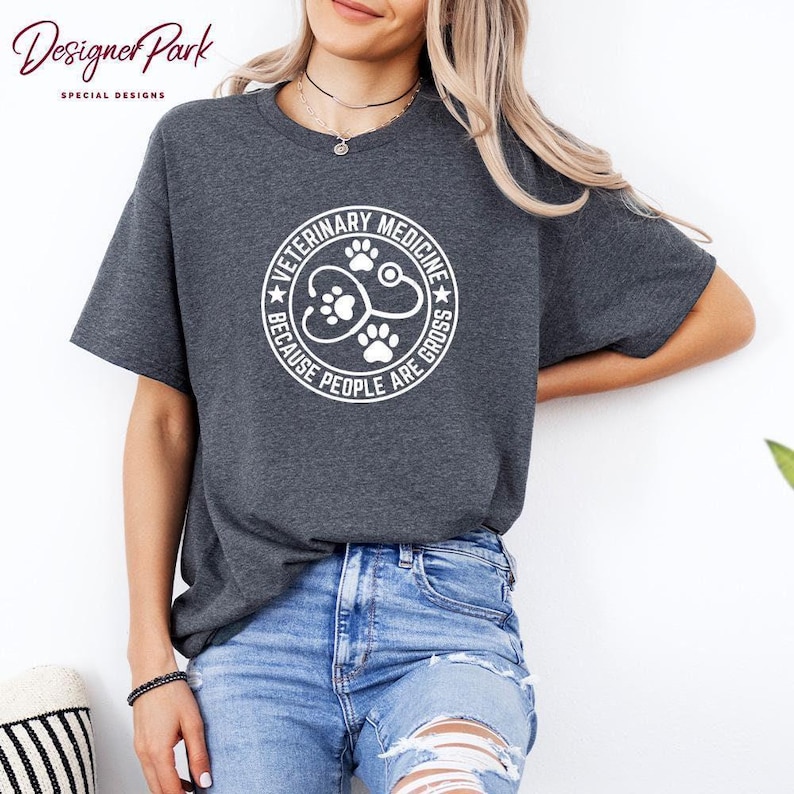 Chemise de médecine vétérinaire parce que les gens sont grossiers, chemise pour amoureux des animaux, futur cadeau de vétérinaire, t-shirts vétérinaires rigolos, sweat-shirt technique vétérinaire mignon, D5 image 1