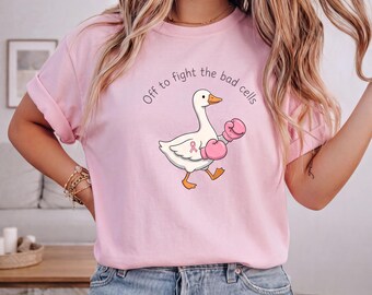 Comfort Colors Breast Cancer Awareness Shirt, Funny Goose Pink Ribbon Tee, Cancer Warrior Gift Shirt, Chemo Support Sweatshirt, M770