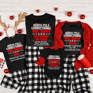 40 Quotes and Custom North Pole Correctional Shirt, Funny Family Matching Christmas Shirt, Xmas Tees, Christmas Shirts 2025, C112