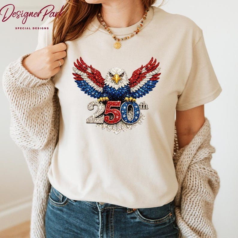 250th Birthday USA Eagle Wings Shirt, 250th Birthday USA Years Tee, 1776–2026 250th Birthday USA Celebration T shirt, Patriotic Gift, M266 画像 4