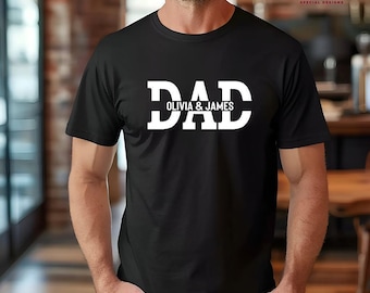 Custom Dad Shirt with Kid Names, Father's Day Gift, New Dad Tshirt, Personalized Dad T-Shirt, Custom Kids Names Shirt, Fathers Day Shirt, A3