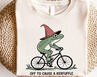 Off to Cause a Kerfuffle Frog Tshirt, Sarcastic Shirts, Funny Sayings, Adult Humor Shirt, Frog Meme Shirt, Mental Health Shirt, M274