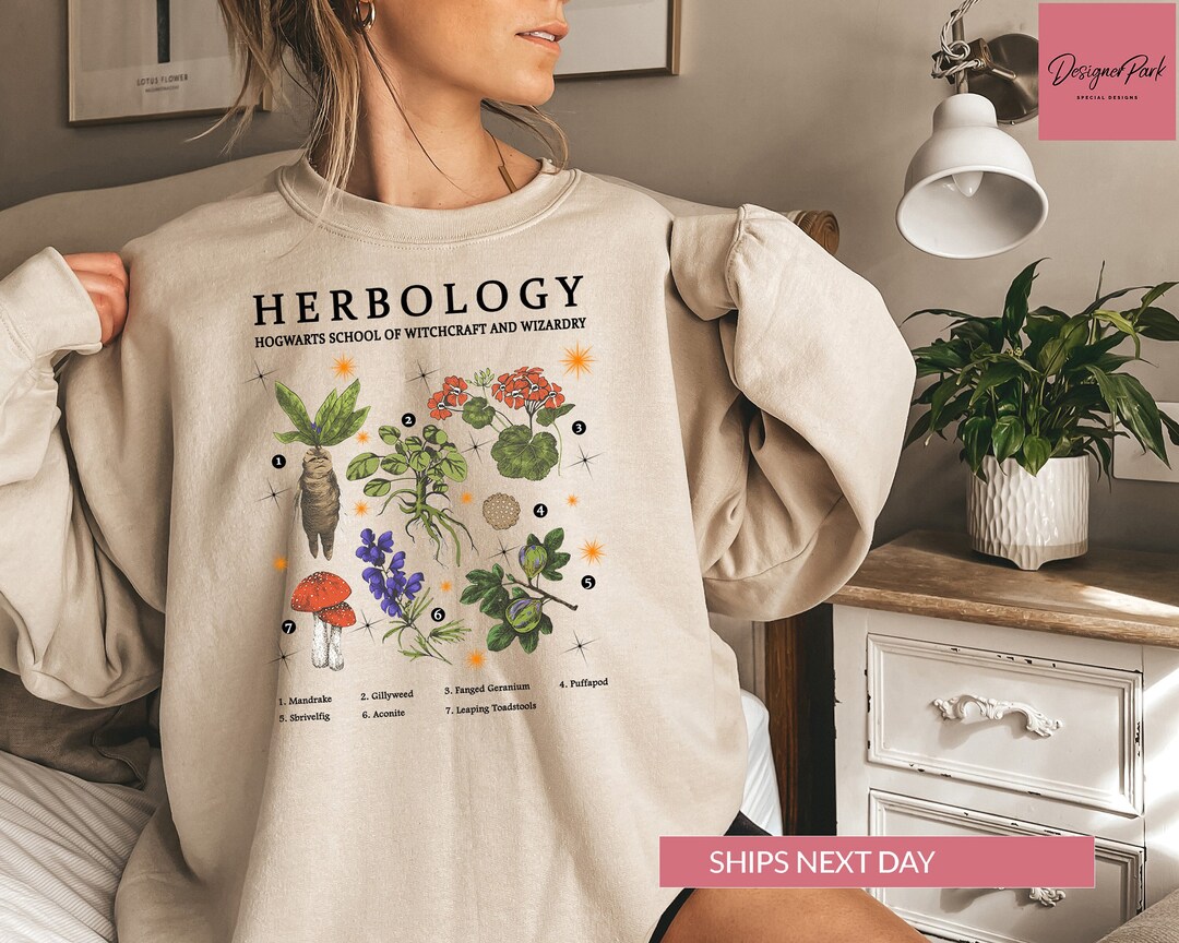Herbology Plants Sweatshirt, Plants Botanical Herbology Shirt, Magic Wizard Witchcraft School