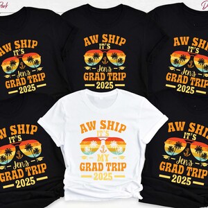 Custom Graduation Family Trip Shirts 2025 Personalized Graduate Vacation Matching Tshirts Beach Summer Vacay Tees Group Shirts Grad Gift, X8